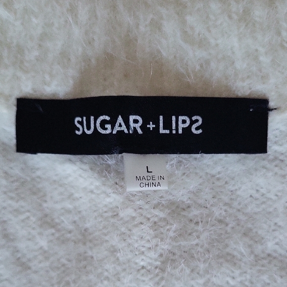 Sugarlips Soft White Scoop-Neck Sweater - Picture 2 of 7